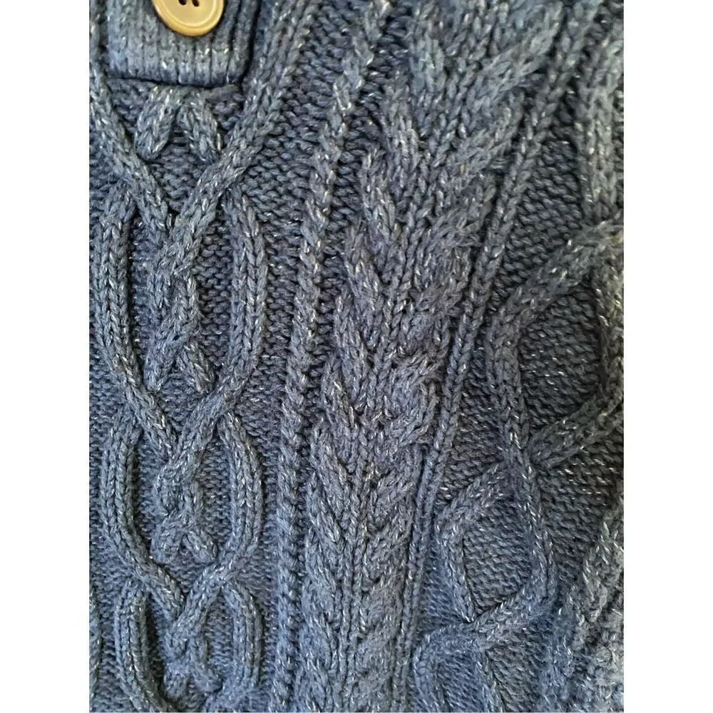 Gap boys blue long sleeve cableknit sweater size 6/7